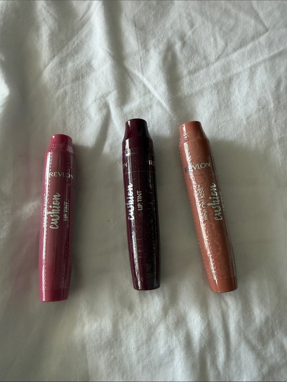 Bundle new Revlon Cushion Lip Tints Trio - Pink, Berry & Nude Brown